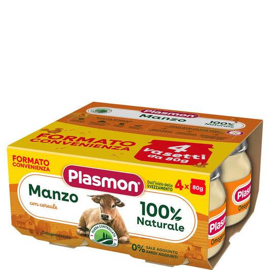 Omogeneizzato Carne Manzo e Cereale 4 x 80 g