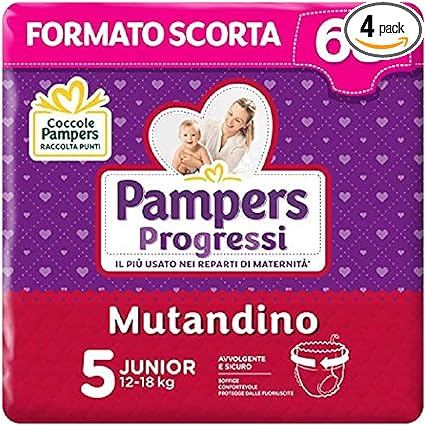 Pampers Progressi Mutandino Junior, 68 Pannolini, Taglia 5 (12-18 Kg)