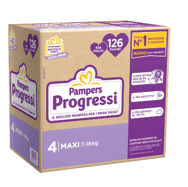 Pampers Progressi 4 taglia maxi esa pacco x 126 pannolini