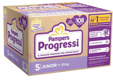 Pampers Progressi taglia 5 junior esa pacco x108 pannolini