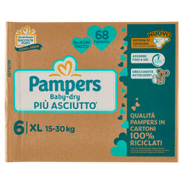 Pampers BabyDry 6 taglia - Quadripacco da 68 pannolini