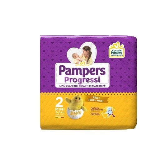 Pampers - Progressi Mini Taglia 2 (3-6 kg) Confezione 28 Pezzi