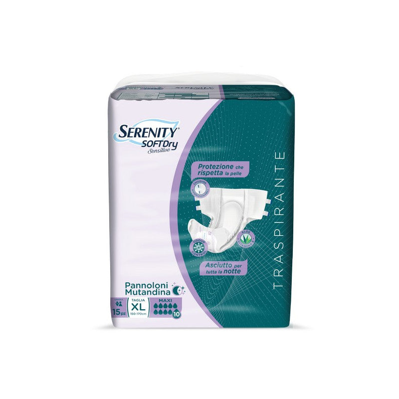 Pannoloni mutandina Serenity Softdry Sensitive Maxi - Taglia XL - Conf.15 pz.