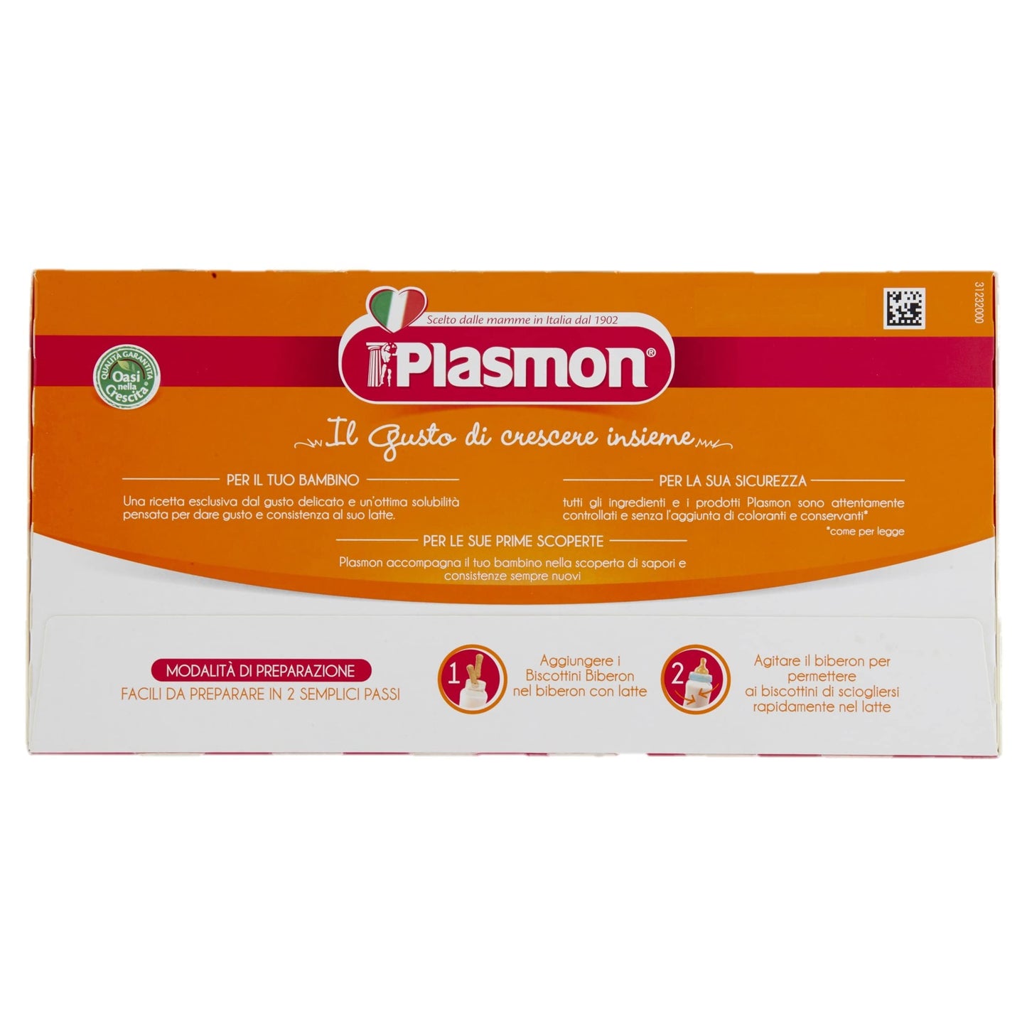 Plasmon il Biscottino Biberon 600g 8 Box senza uova, si scioglie all'istante nel biberon