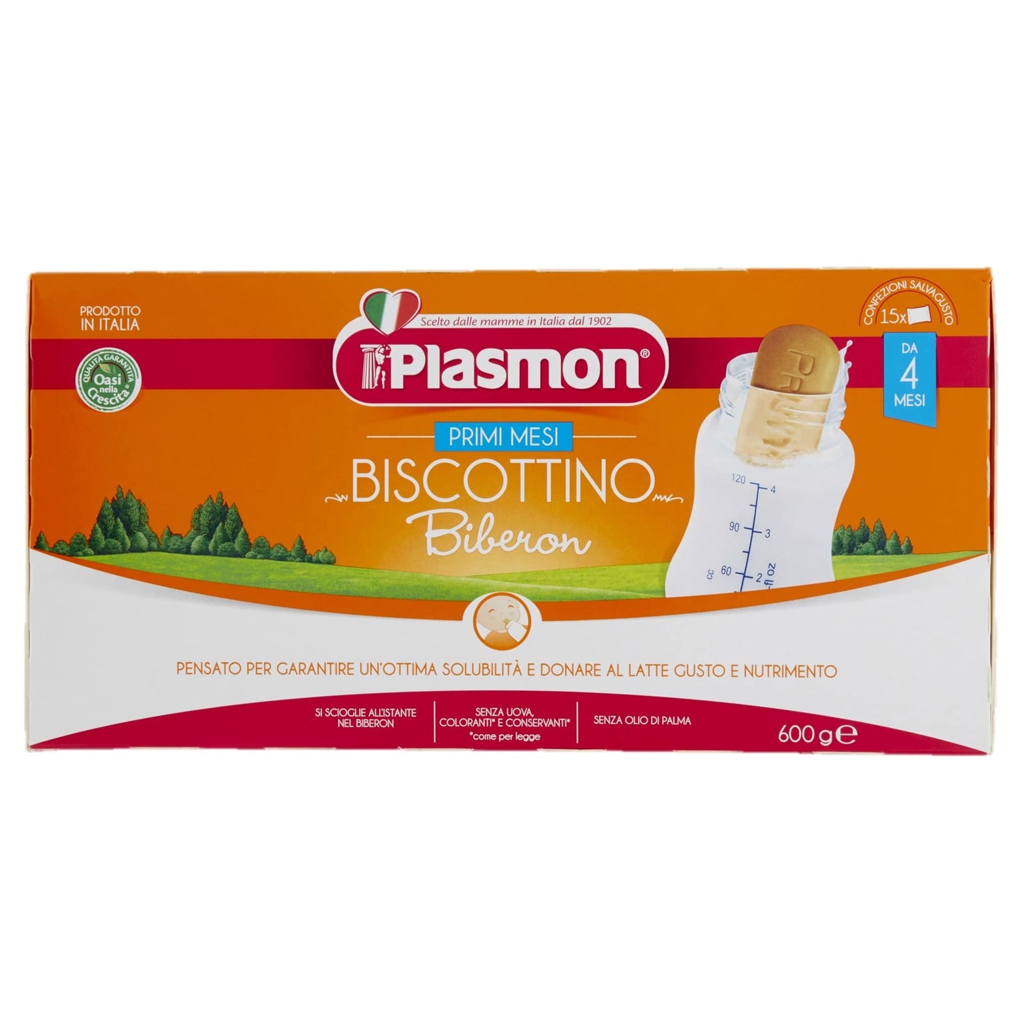 Plasmon il Biscottino Biberon 600g 8 Box senza uova, si scioglie all'istante nel biberon